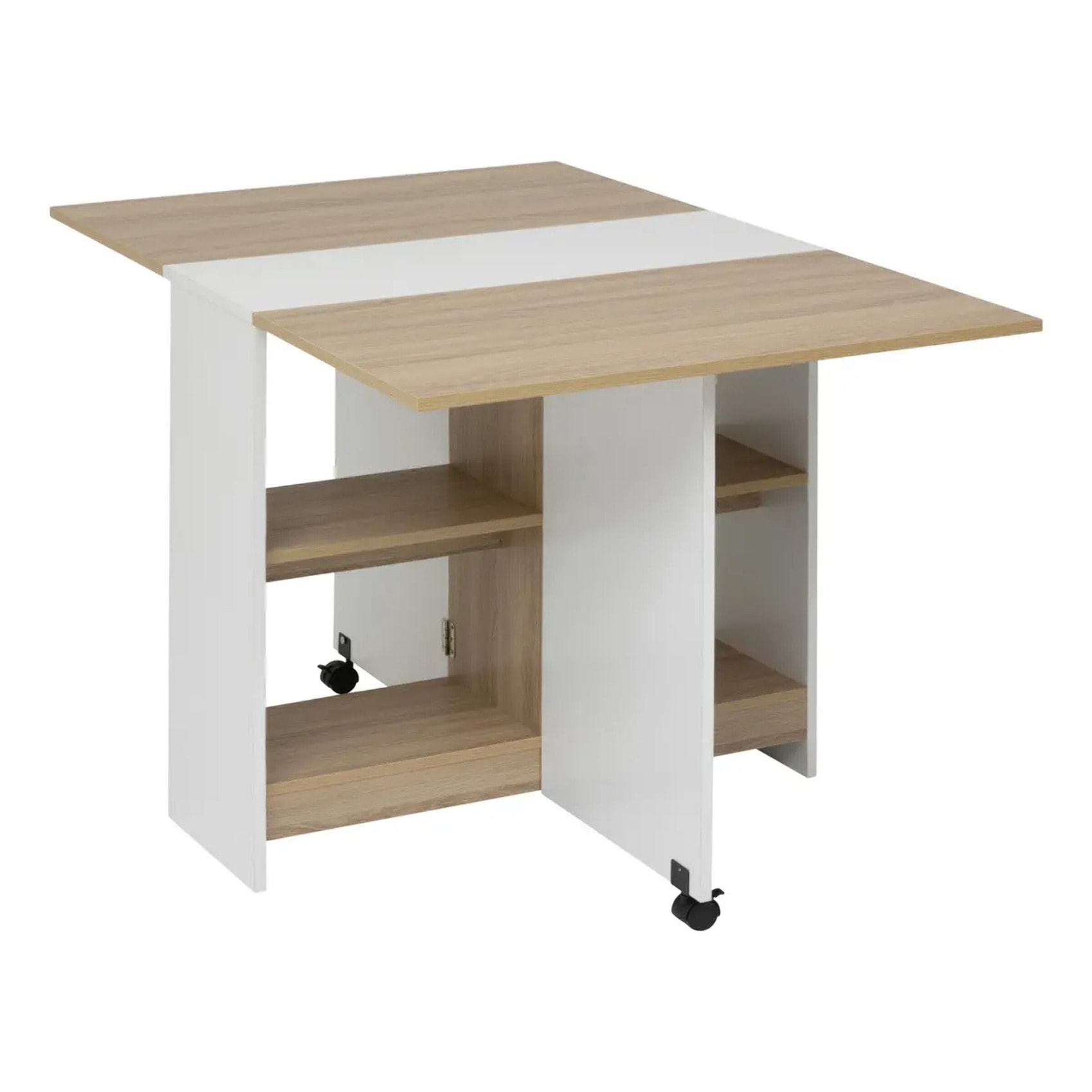 Table pliante 4 places Eat up blanc et bois