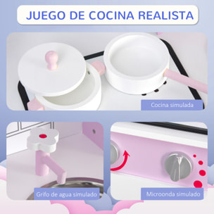 Cocinita de Juguete Educativo con Función de Sonido Rosa