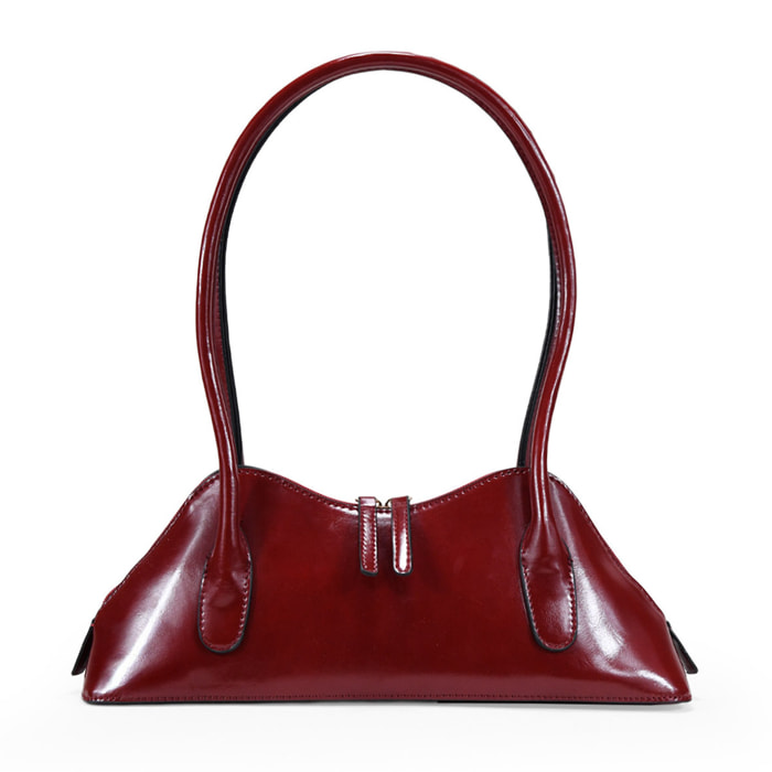 Bolso de hombro rojo con cremallera