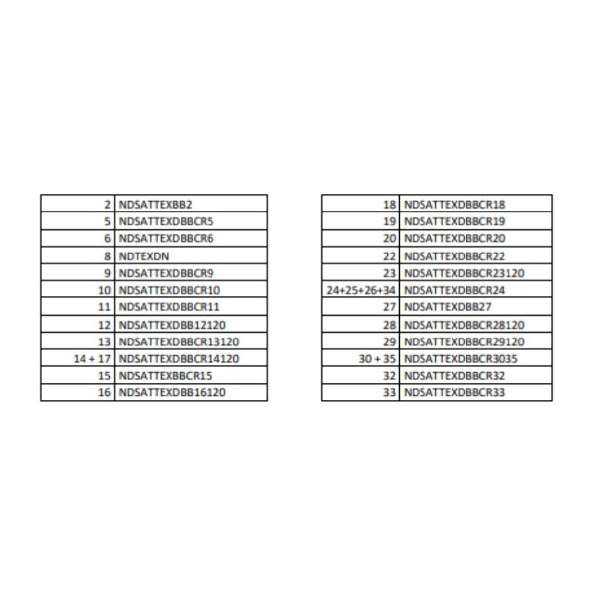Piece 30-35 pour porte SATTEXDBB120CRT