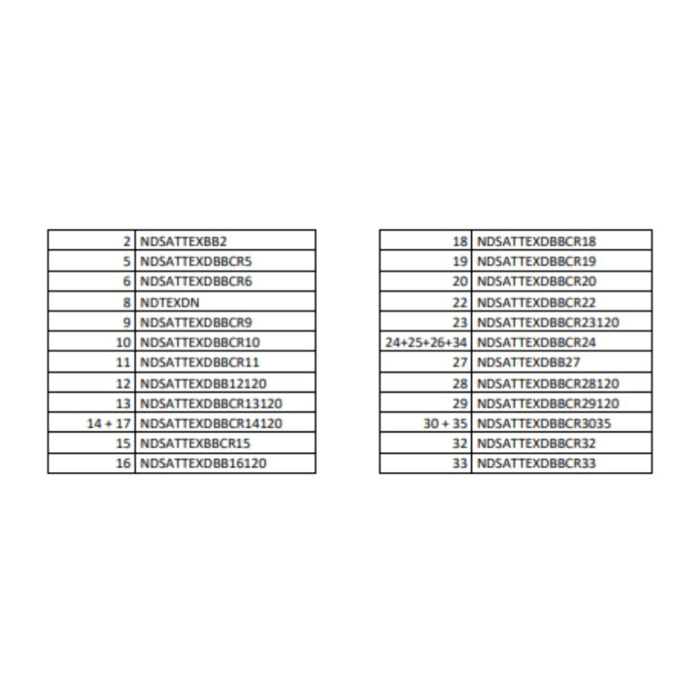 Piece 30-35 pour porte SATTEXDBB120CRT