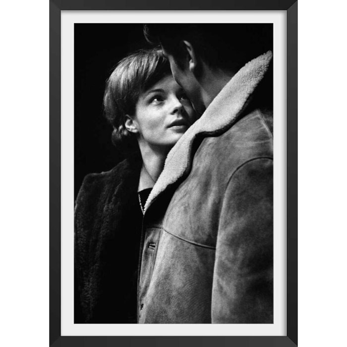 Affiche célébrité Romy Schneider et Alain Delon Affiche + cadre en bois - Noir