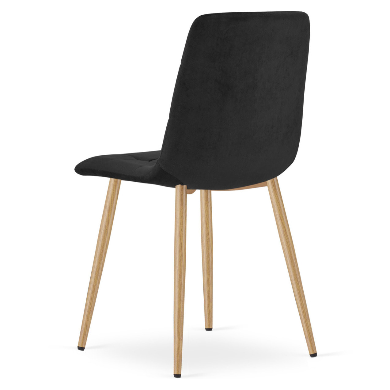 Set di 2 sedie Kara in velluto nero e gambe effetto legno