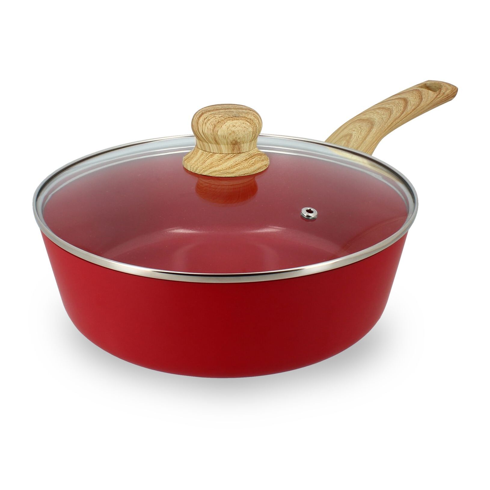 Sauteuse en revêtement céramique 24cm rouge - tous feux COLORAMA