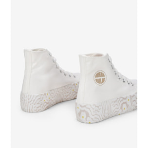 Zapatillas de tela altas blancas con plataforma