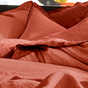 Housse De Couette 100% lin lavé Paprika
