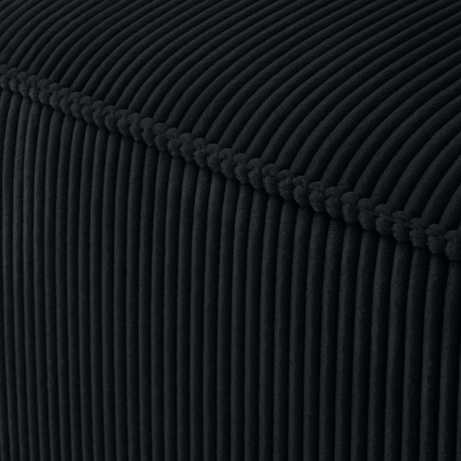 Arty - module d'assise gauche - en velours côtelé - Noir