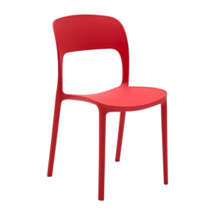 set 4 sedie impilabili in polipropilene rosse