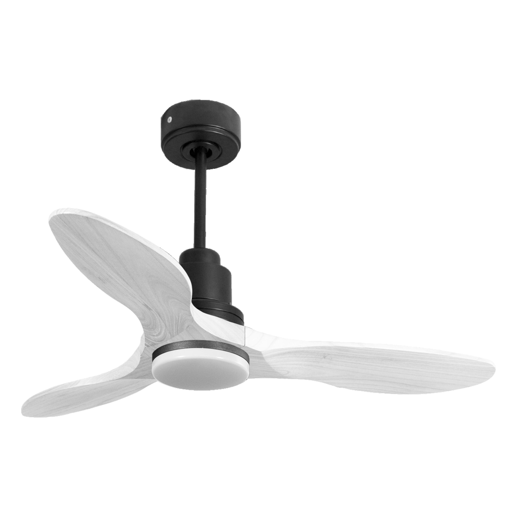 Ventilateur de plafond Réversible  Thermostat Dimmable Wifi Moteur à courant continu Toits en pente Télécommande Lumière à trois tons Hypersilence Mémoire