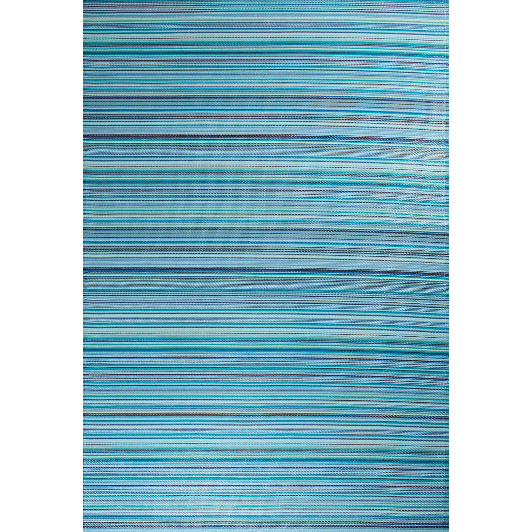 CAPRI - Tapis d'extérieur à motif rayure dégradée - Bleu