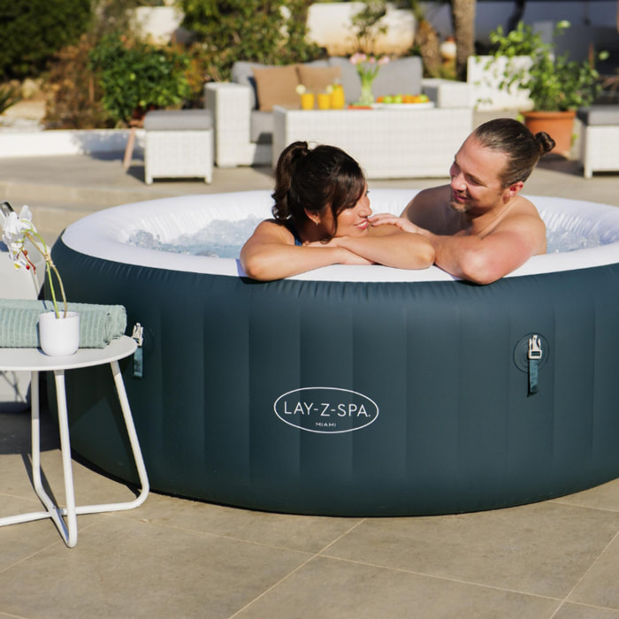 Bestway Spa gonflable rond Lay-Z-Spa Miami AirJet EnergySense 4-6 personnes