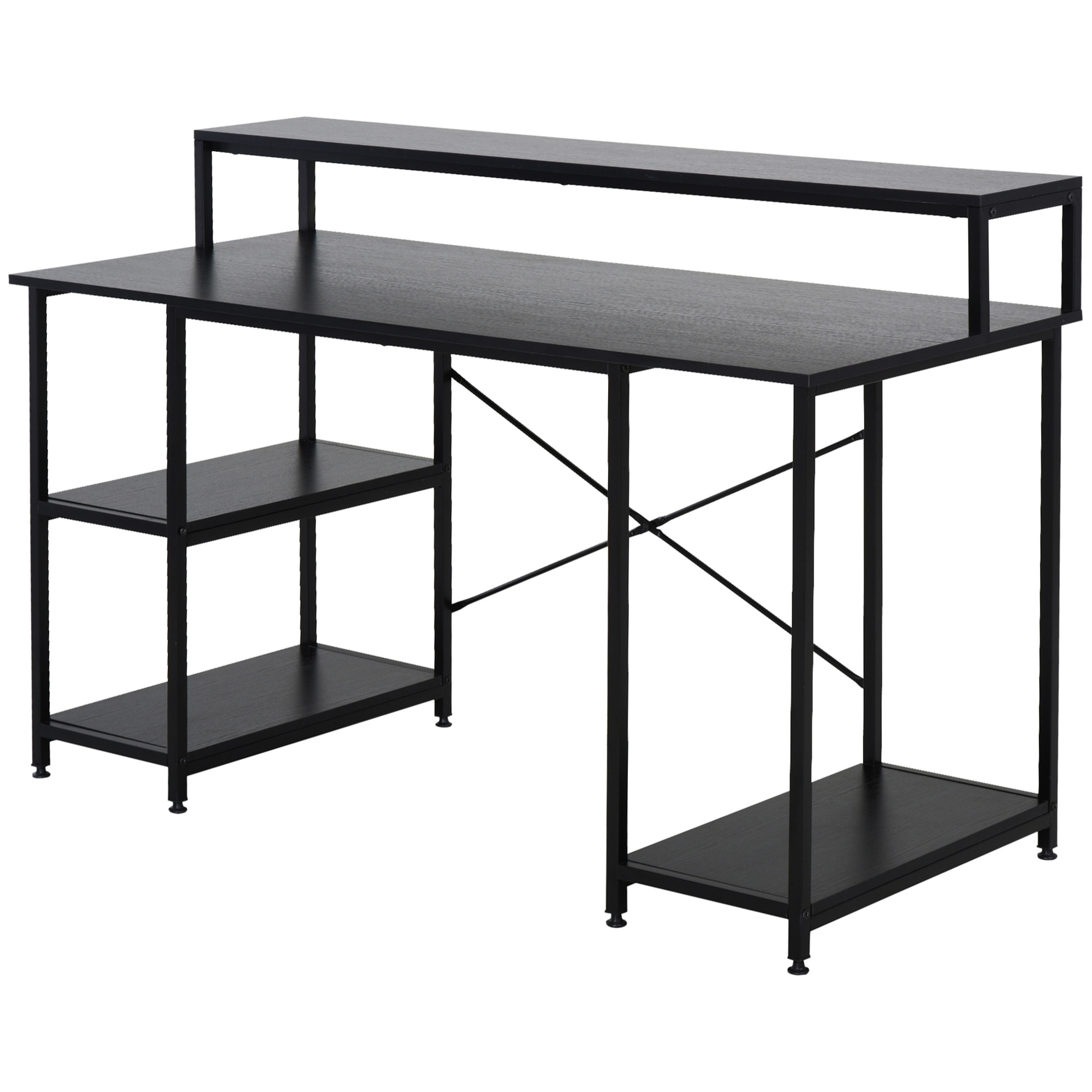 Mesa para Computadora Pies Ajustables 140x60x93 cm Negro