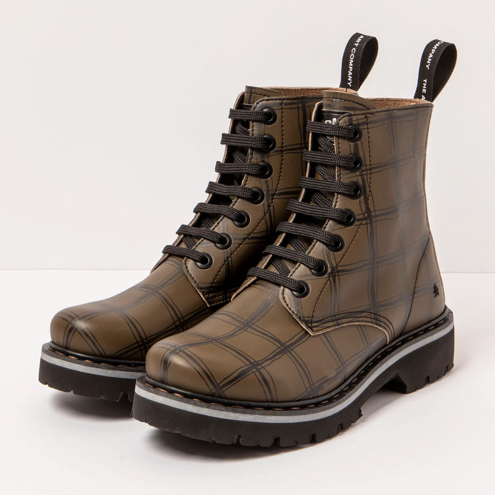 Botines 1166P FANTASY KAKI TARTAN / MARINA color Kaki tartan