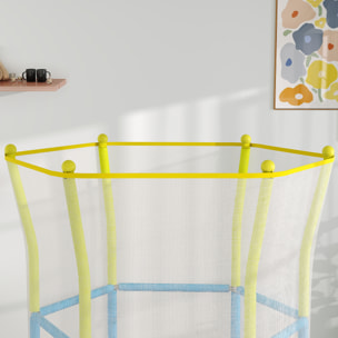 Cama Elástica Infantil Ø140x190 cm Trampolín para Niños de 3-6 Años con Red de Seguridad Barras Acolchadas Carga 45 kg para Interior Multicolor