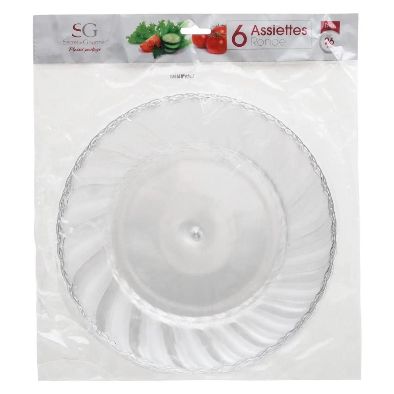 6 Assiettes Plates Ronde Design