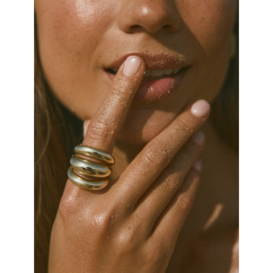 Anillo Dune Aire Acero Baño Oro