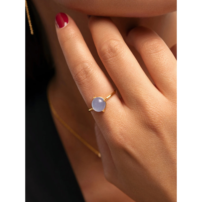 Anillo Celebrate Azul Baño Oro