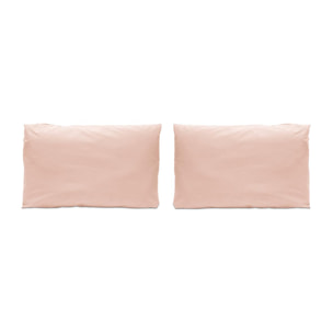 2 Taies d'oreiller PURE en coton percale - corail -