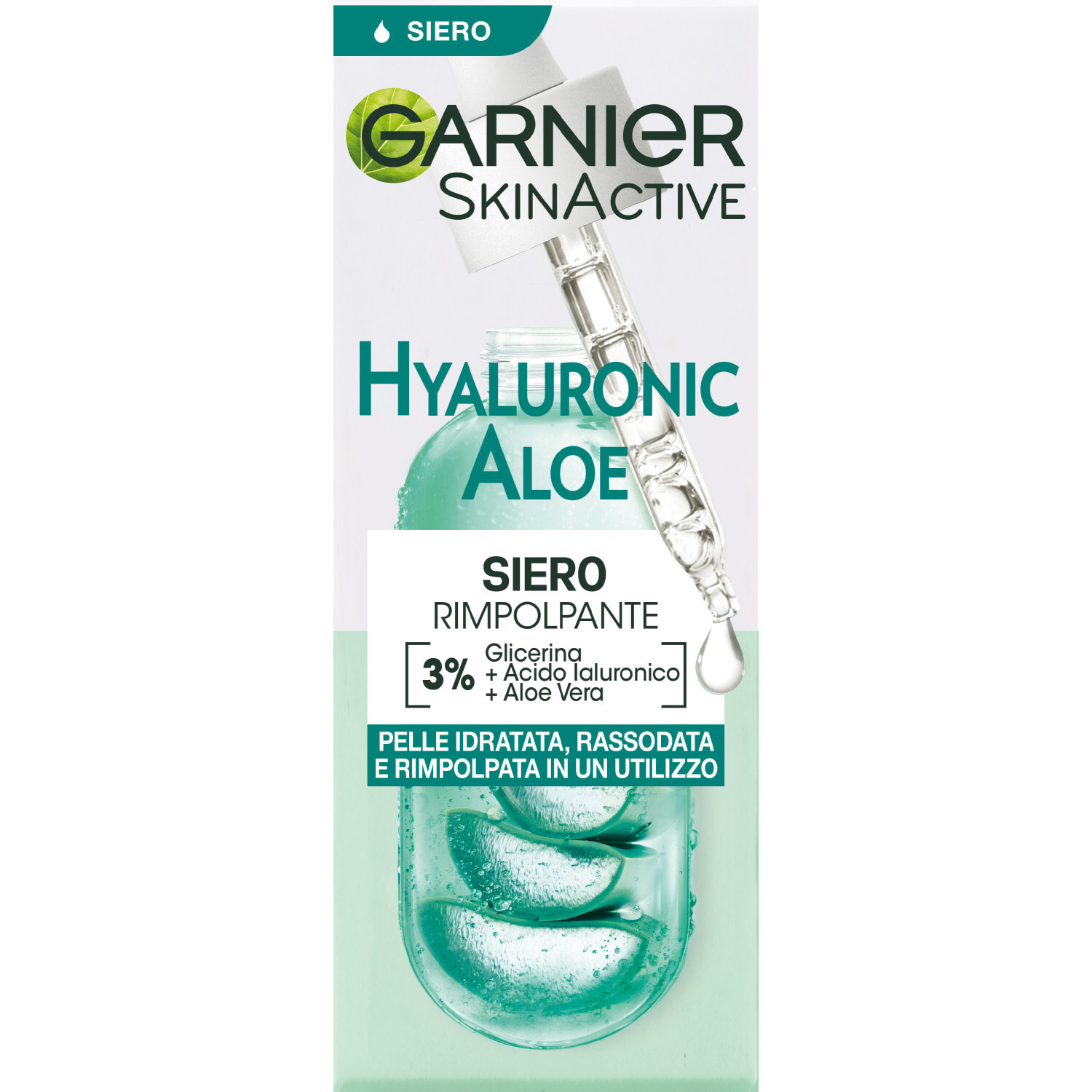 Siero Viso Rimpolpante Idratante Rassodante SkinActive Hyaluronic Aloe con 3% Glicerina Acido Ialuronico Aloe Vera - Flacone da 30ml