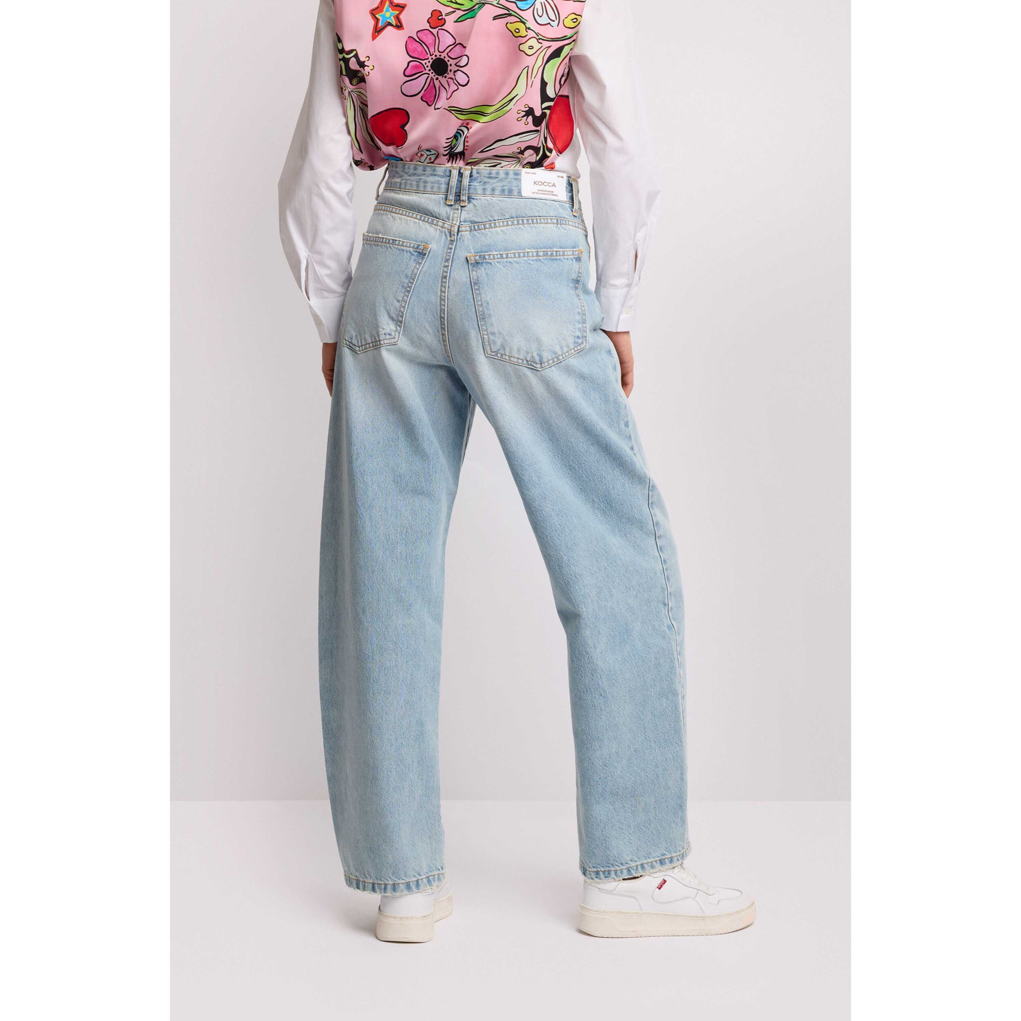 Kocca - Pantaloni wide leg in denim stile minimal Donna, Denim
