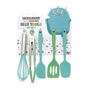 5 ustensiles de cuisine pour enfants en silicone Fackelmann Mini Monster