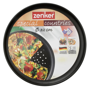 Lot de 2 plaques à pizza à fond perforé 32 cm Zenker Spécial Countries