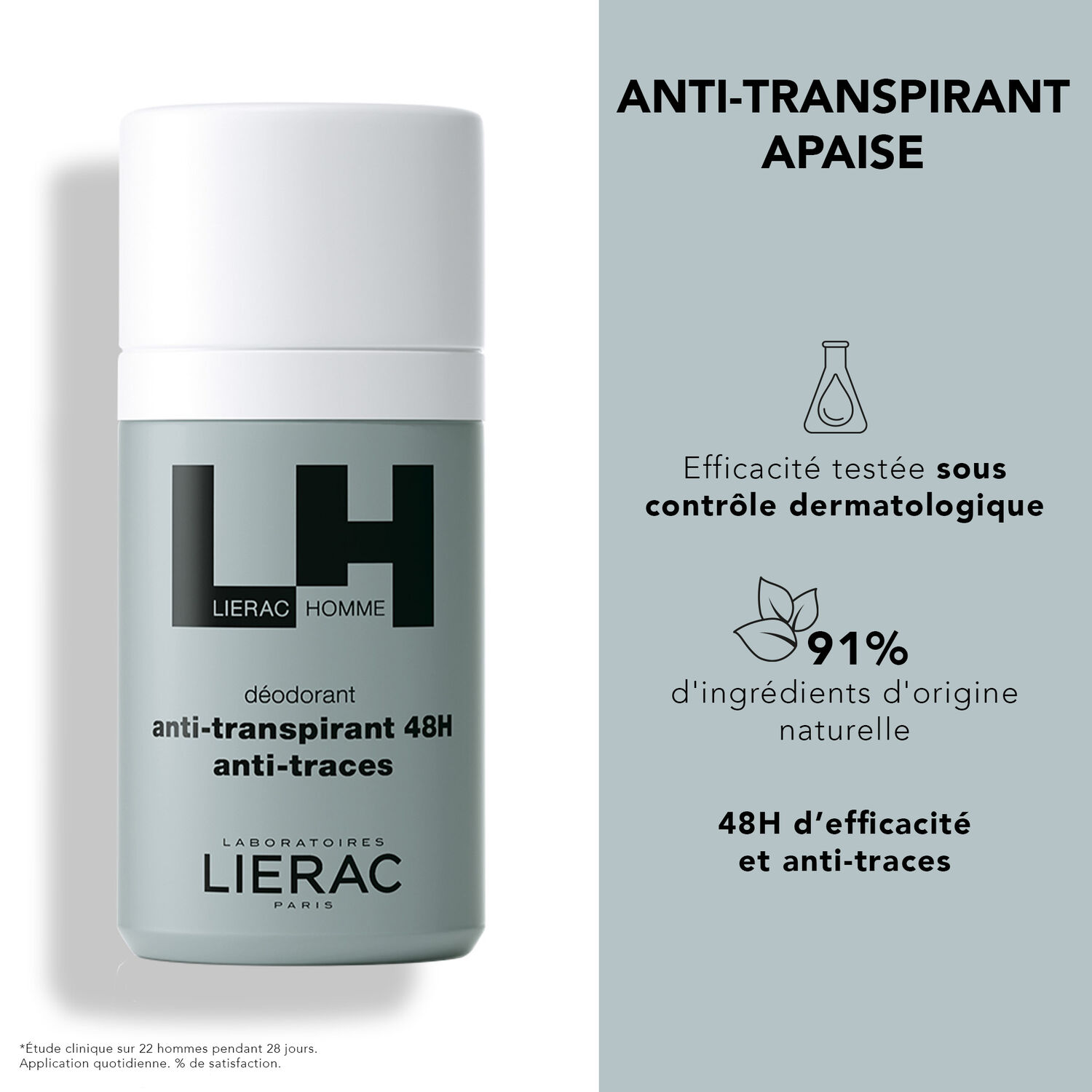 Lierac Homme - Coffret Fluide Anti-Âge Global 50ml + Déodorant 50ml