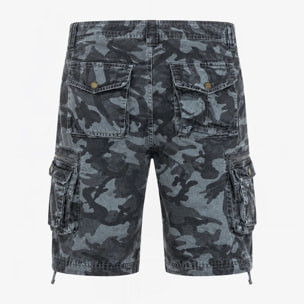 Bermuda Esercito cargo camouflage blu uomo