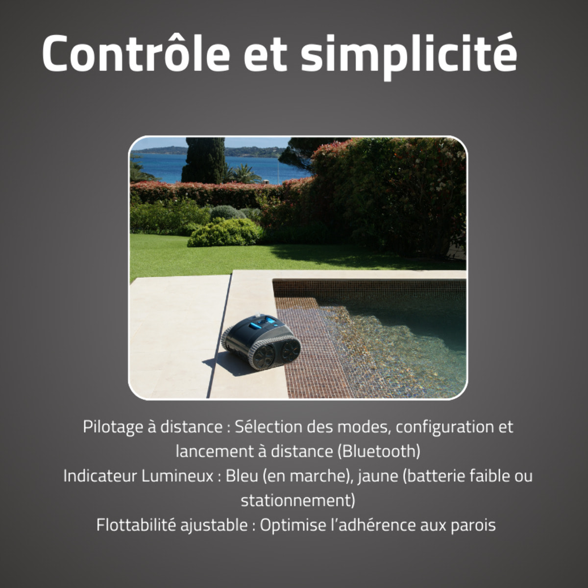 Bestway Robot piscine sans fil Opale nettoyage fond et parois 45 m² max