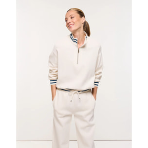 Pantalón del Punto Piqué Blanco - Mitan