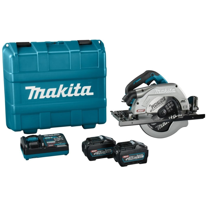 Scie circulaire 235 mm 40V max - MAKITA - avec 2 batteries 40V 5.0Ah - coffret - HS009GT201