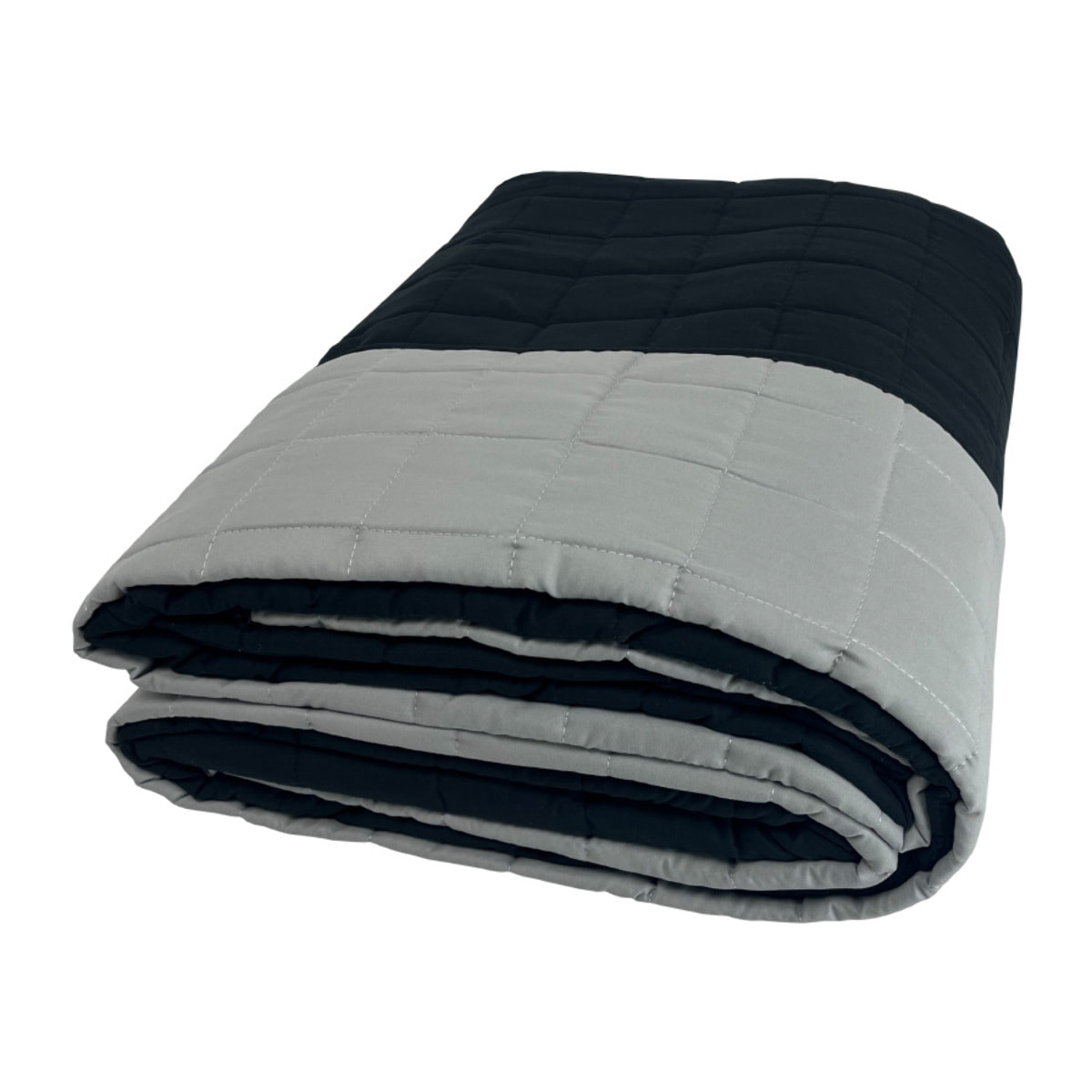 Trapuntino Primavera Estate 100gr in Tinta Unita Double Face Letto Matrimoniale Colore Nero-Grigio