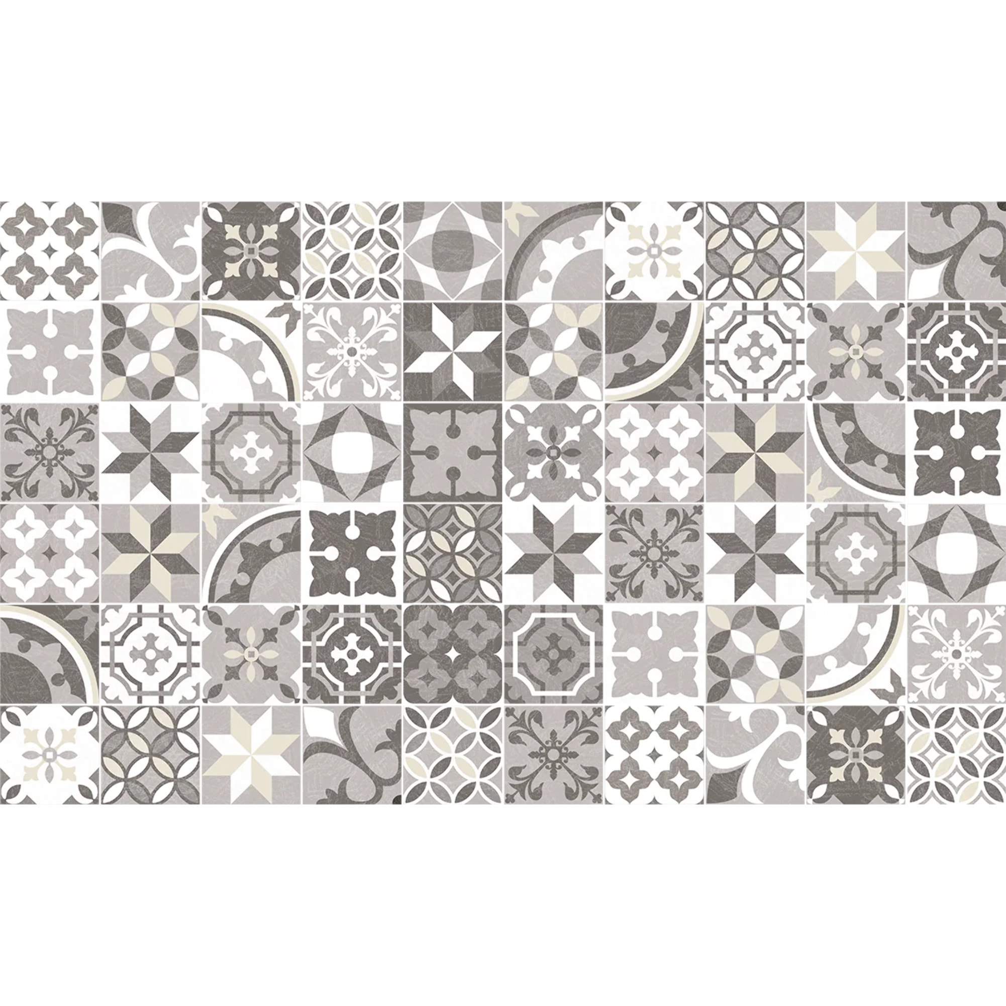 Sticker carrelage - Ambiance Sticker - 60 CARREAUX DE CIMENT MEUBLE AUTHENTIQUES VARMA - 20x20cm