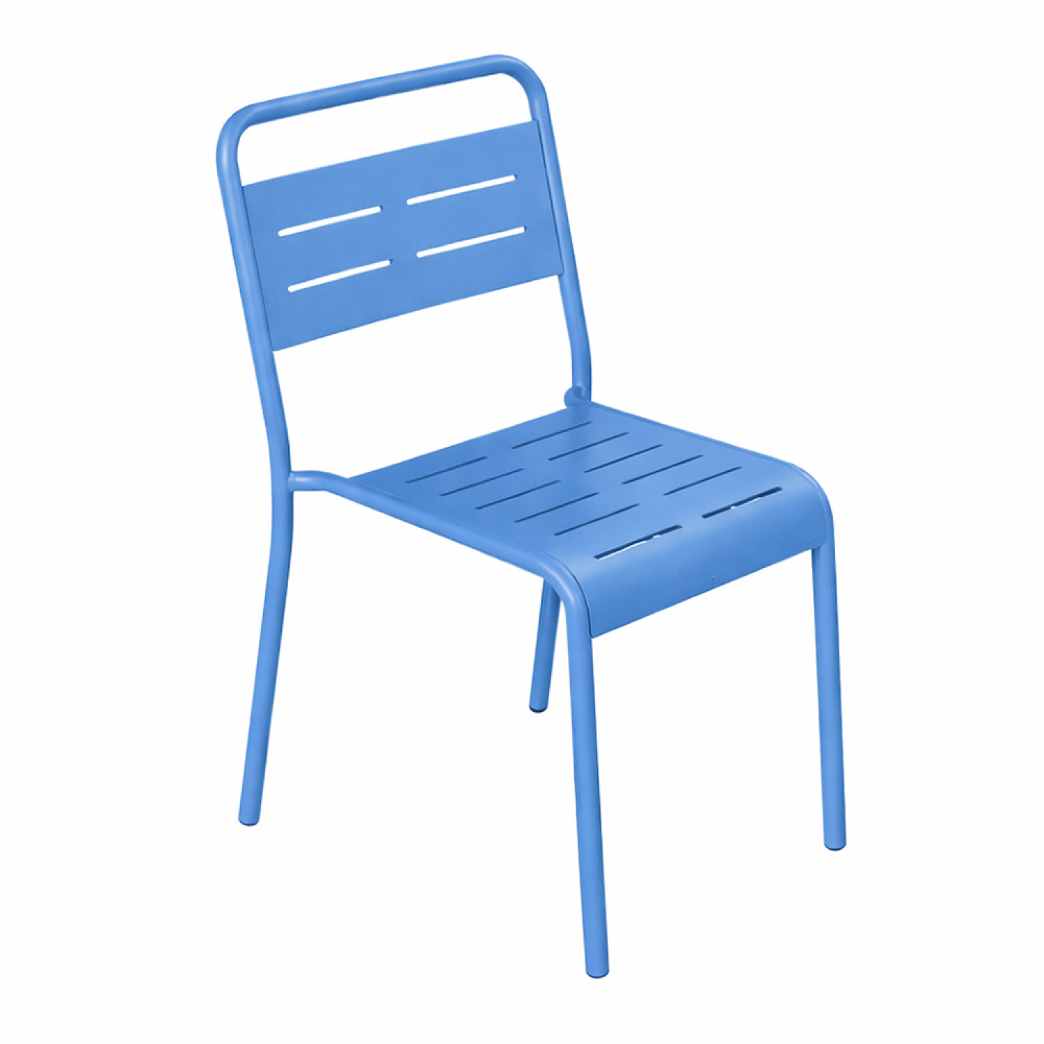 Ensemble de 4 chaises de jardin empilables bleues EVORA