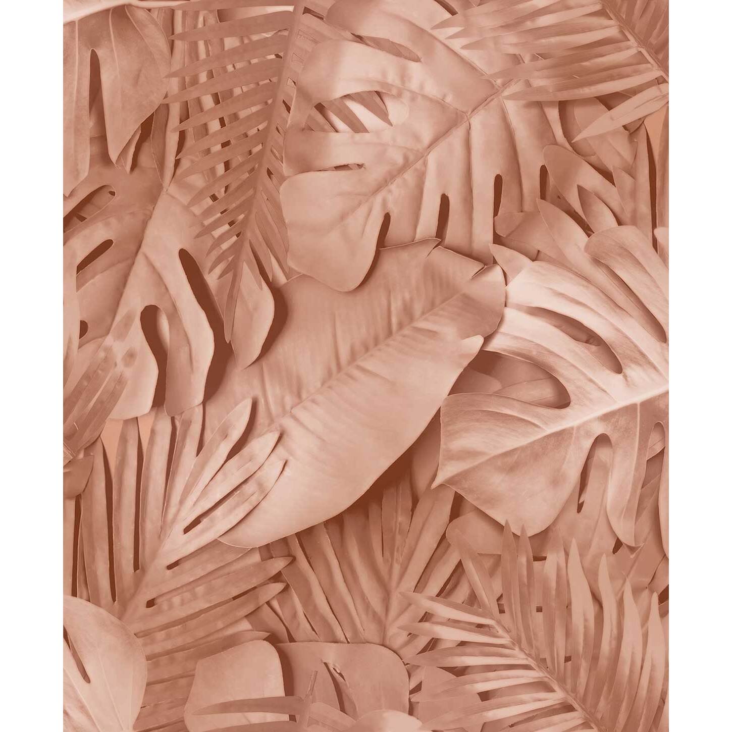 Papier peint feuillage tropical terracotta chic