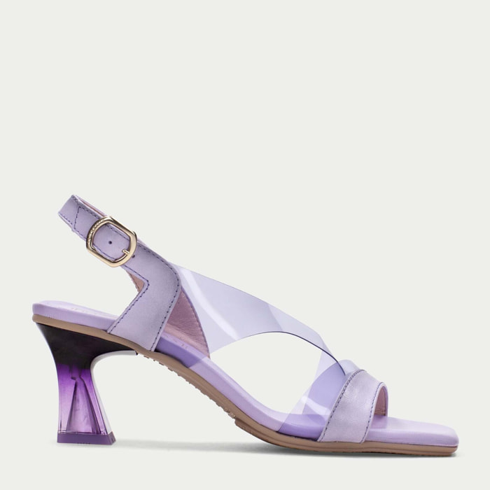 Sandalia Tacon Greta Lavanda 6 cm