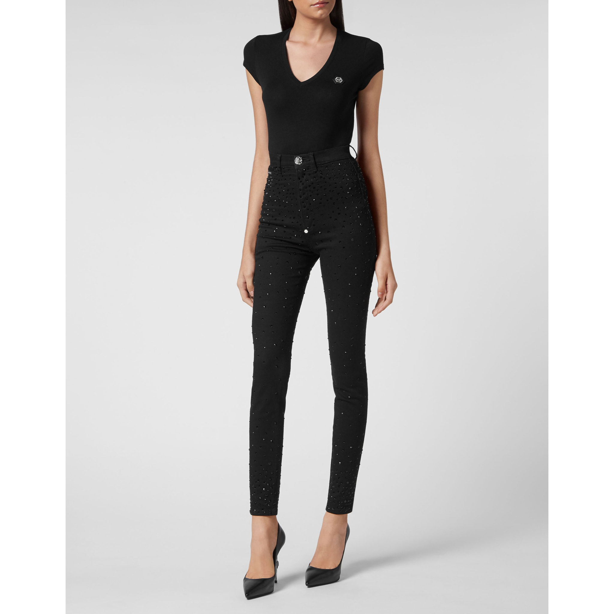 PHILIPP PLEIN Jegging de cintura alta