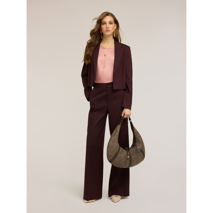 Motivi - Camiseta bimaterial mezcla de algodón - Rosa