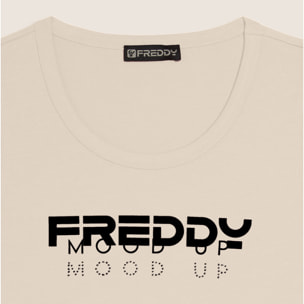 Canotta in Jersey con Logo FREDDY e Scritta "Mood Up"
