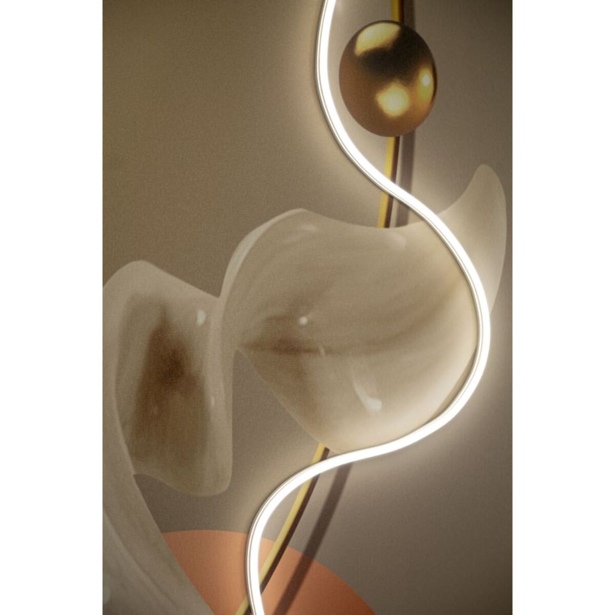 STAMPA C/LED SU TELA ABSTRACT -A- CM 80X4X120