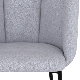 Lot de 2 chaises pour îlot central 67 cm en tissu gris clair - Rosy