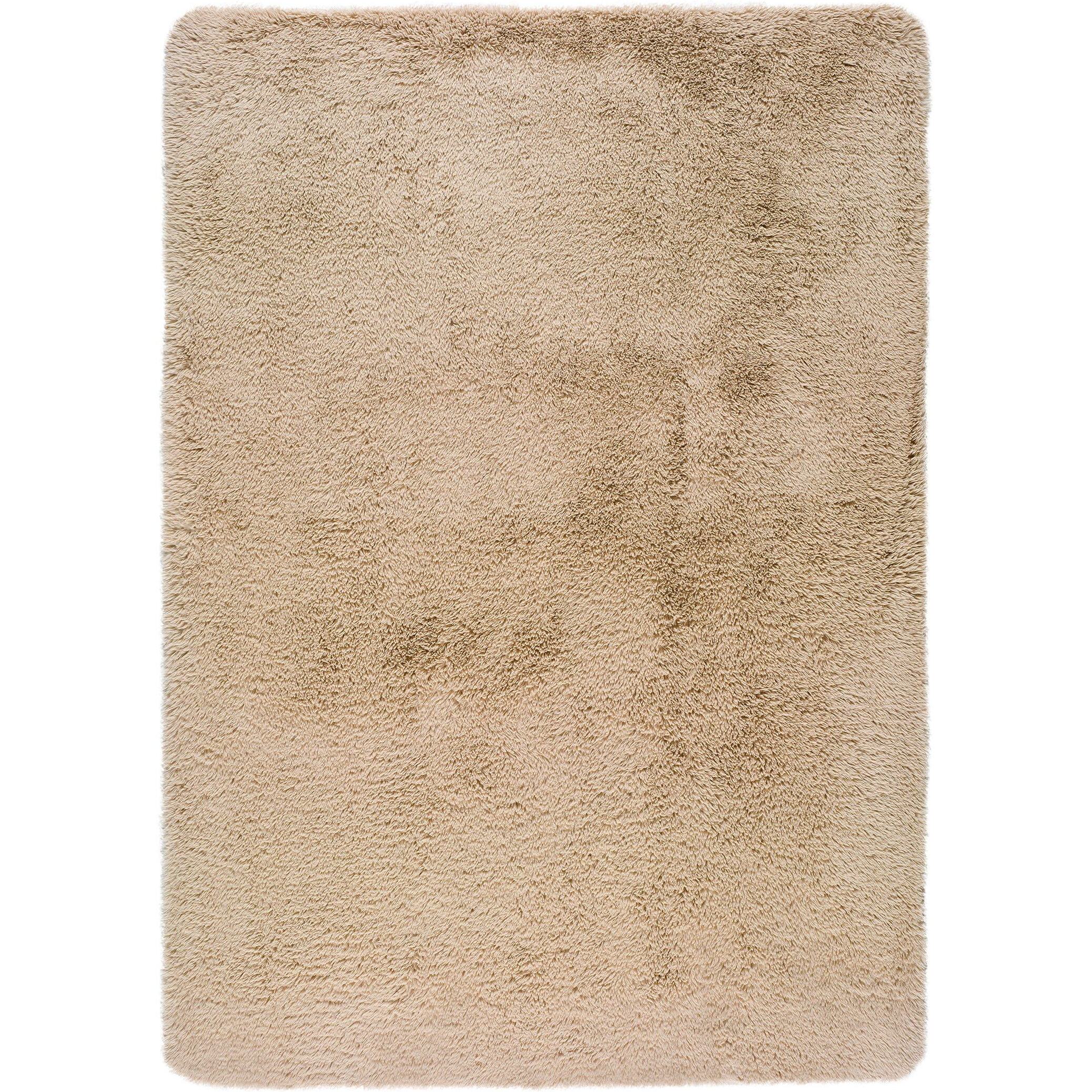 ALPACA Alfombra shaggy lisa en color beige, varias medidas disponibles