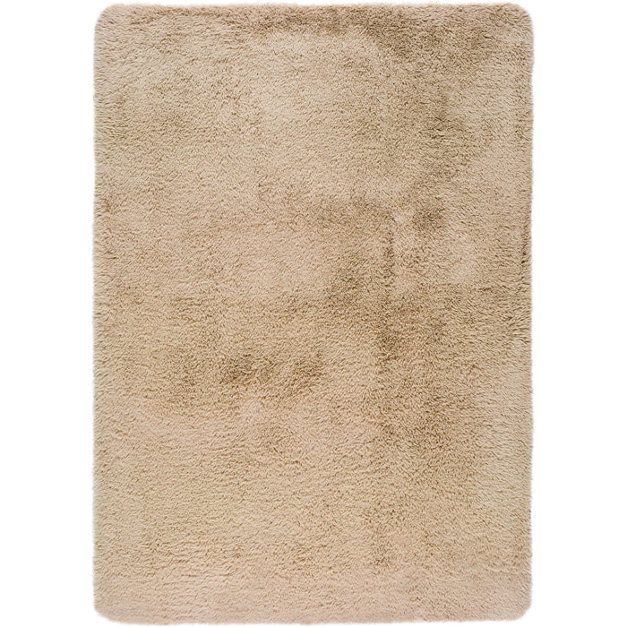 ALPACA Alfombra shaggy lisa en color beige, varias medidas disponibles