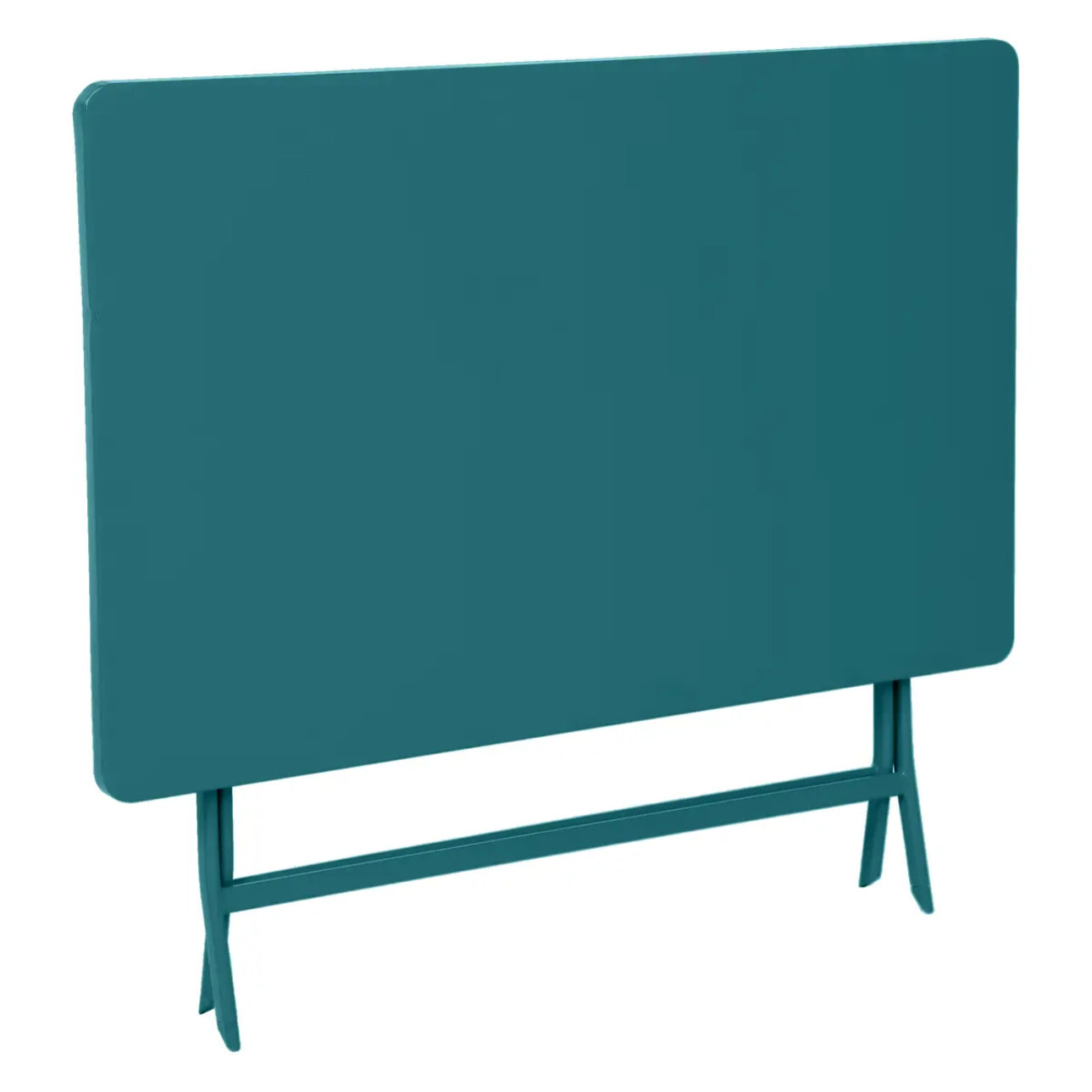Table de jardin pliante rectangulaire "Greensboro" bleu canard 4 places en acier traité époxy