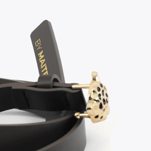 Cintura con fibbia leopardata personalizzata