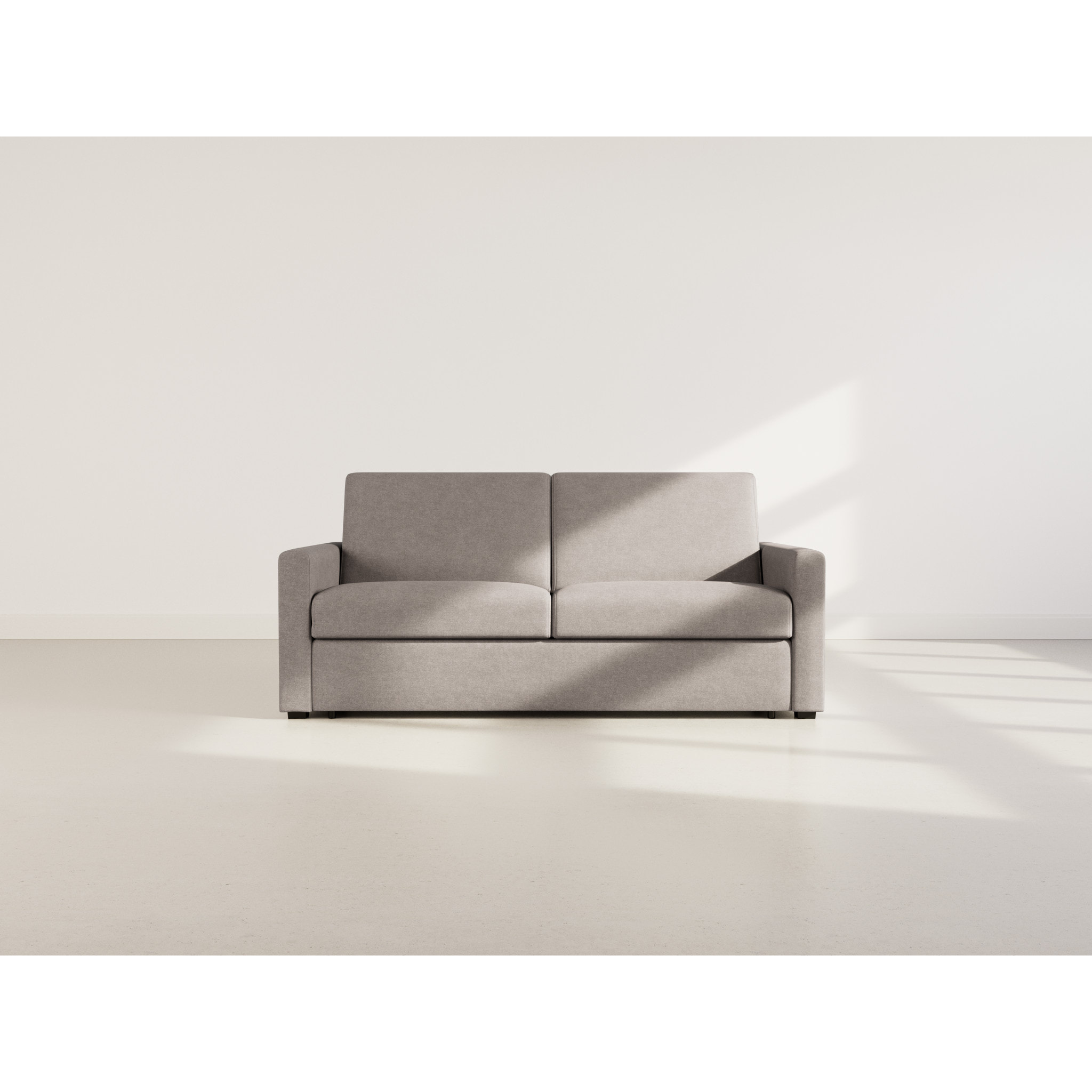 Julia - canapé lit 3 places convertible express couchage quotidien 140 cm matelas 14 cm en tissu - Gris