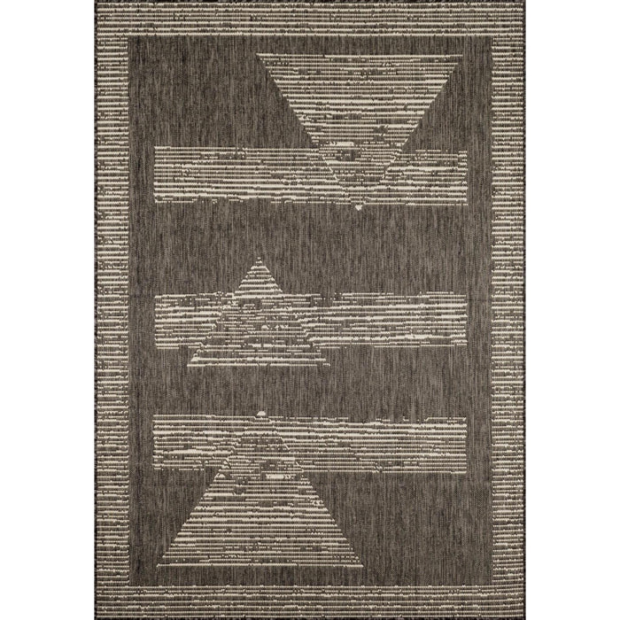 Samba - tapis intérieur extérieur motif abstrait géométrique, anthracite