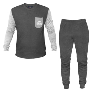 Pigiama Uomo LONSDALE Caldo Cotone Interlock Manica Lunga