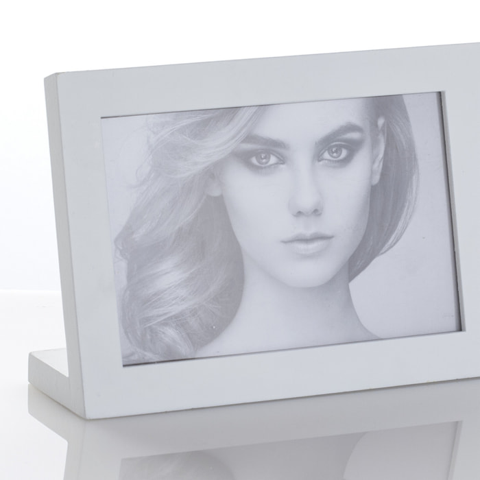 Cadre photo avec horloge Tomasucci LILLY, en MDF, blanc, 29 × 5,5 × 12 cm