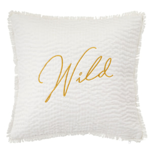 Coussin brodé Wild Romance - Blanc